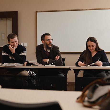 Students and a professor in class